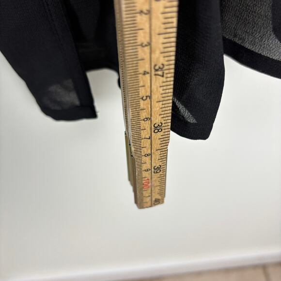 NWOT ASOS DESIGN Curve Chiffon Belted Beach Kimono Black Sheer Cover-Up Sz 14 - Picture 8 of 8